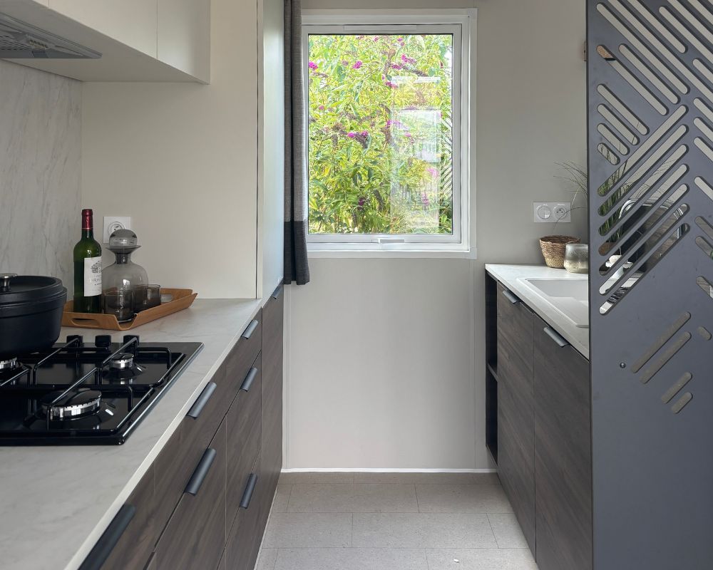 Mobil-home neuf Rideau Otello 106.3S de 2026 à vendre sur Quend, séjour, cuisine
