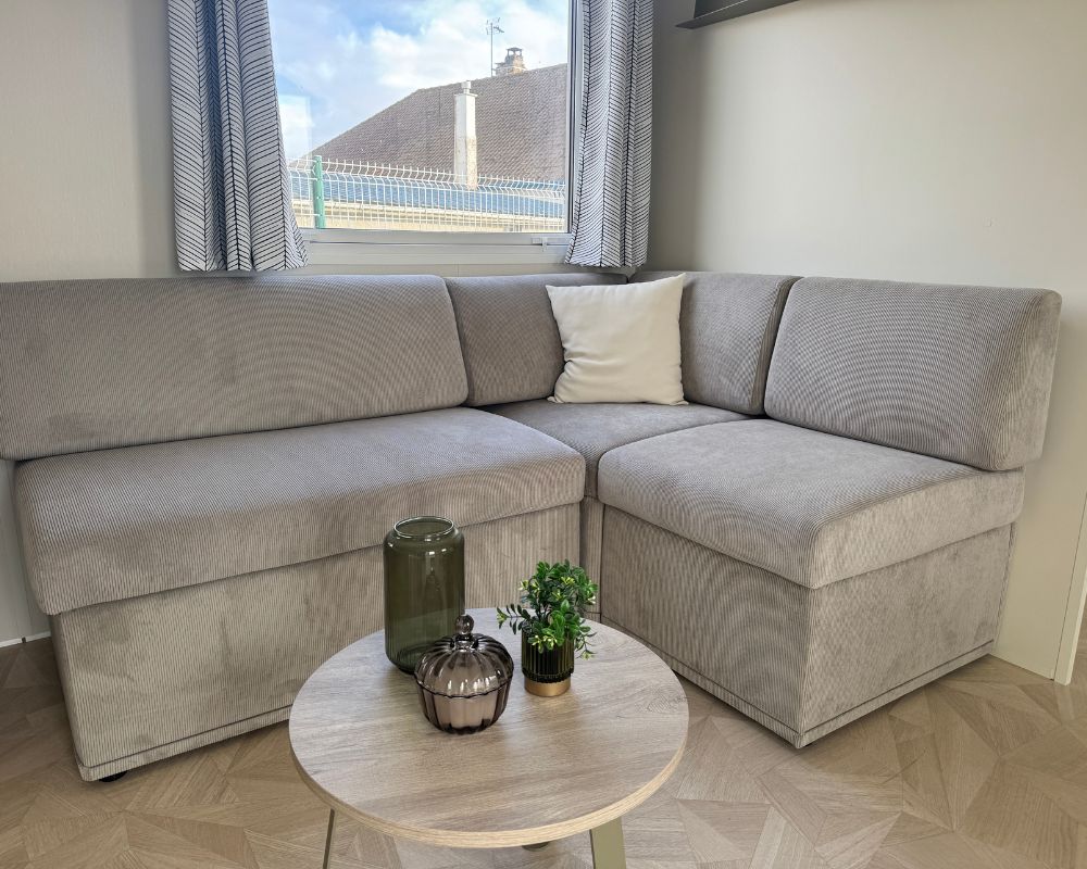 Mobil-home neuf Rideau Toscane1063 2025, canapé