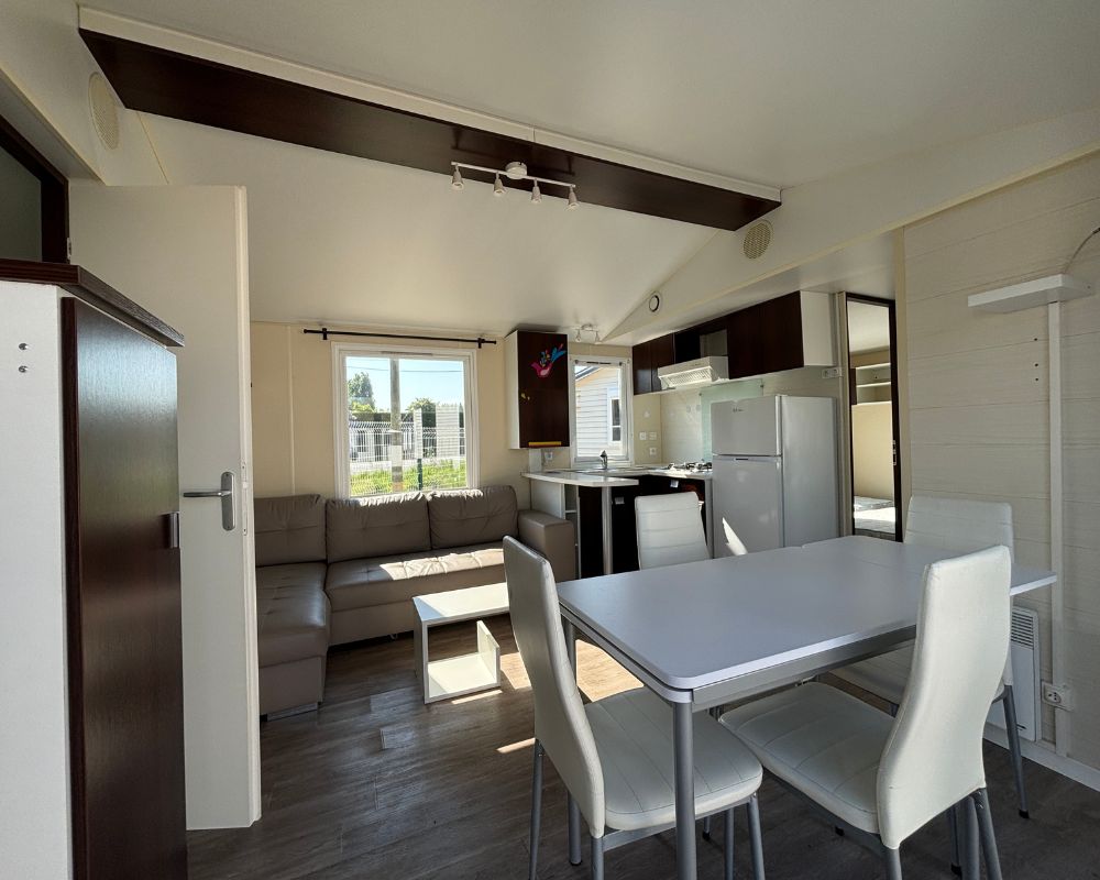 Mobil-home occasion O'hara O'tiny 830 à vendre en Picardie, le salon