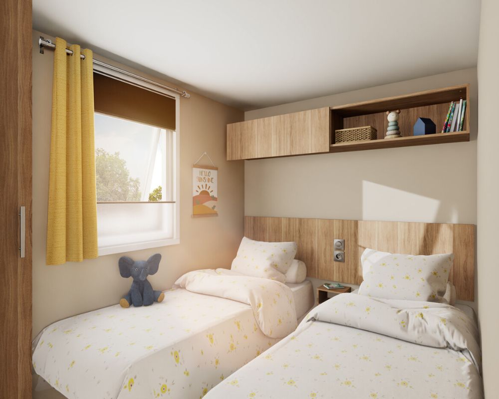 Mobil-home neuf IRM Lilas 2026 à vendre du côté de Fort-mahon, la chambre