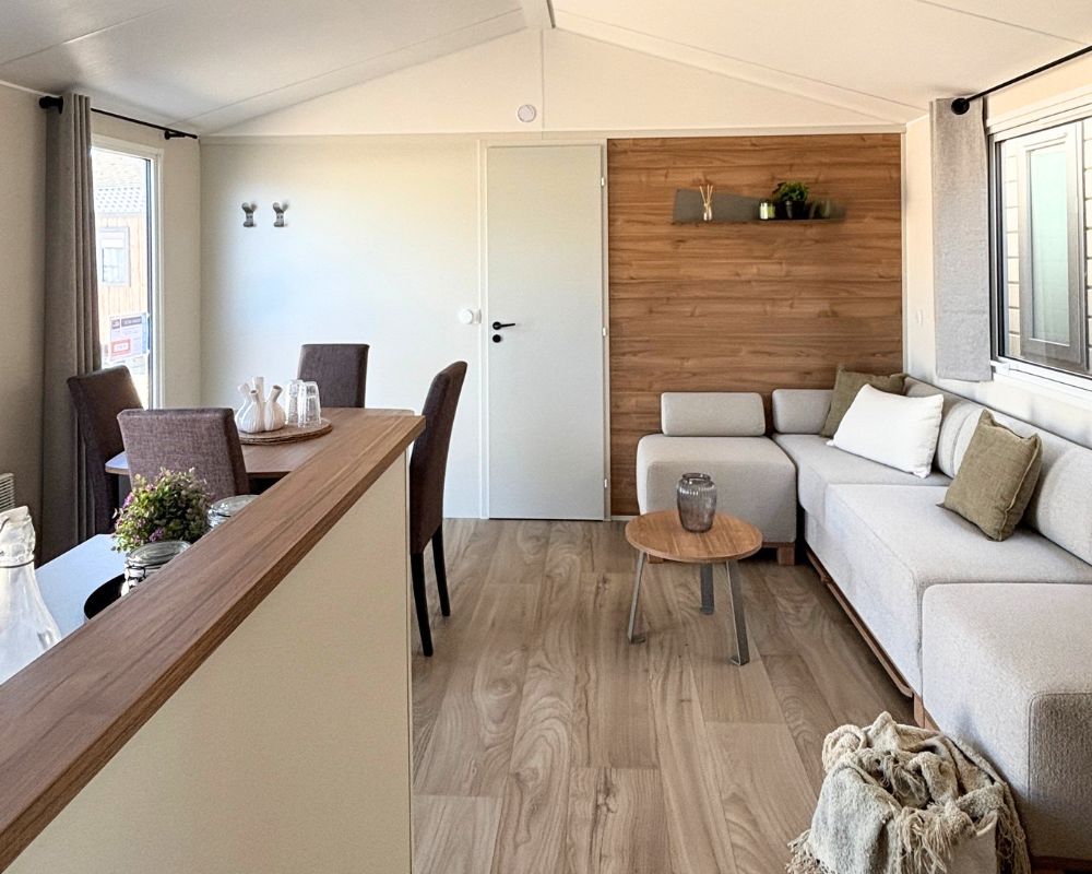Mobil-home neuf Rideau Genoa à vendre sur la côte d'opale, séjour