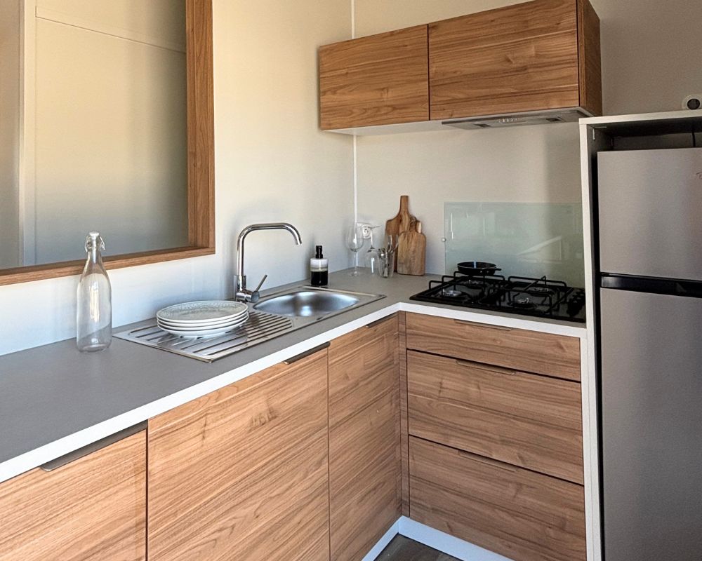 Mobil-home neuf Rideau Genoa à vendre sur la côte d'opale, cuisine
