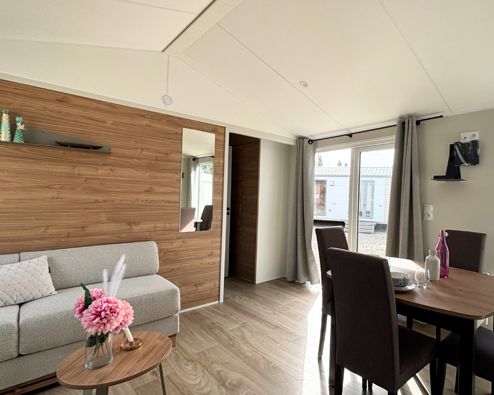 mobil-home neuf Rideau Amazone à vendre sur la côte d'Opale, salon