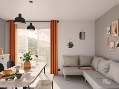 Mobil-home neuf IRM Agora 2026 à vendre sur la baie de somme, séjour
