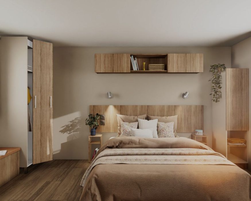 Mobil-home neuf IRM Jasmin 2026 à vendre du côté de Berck sur mer, la chambre