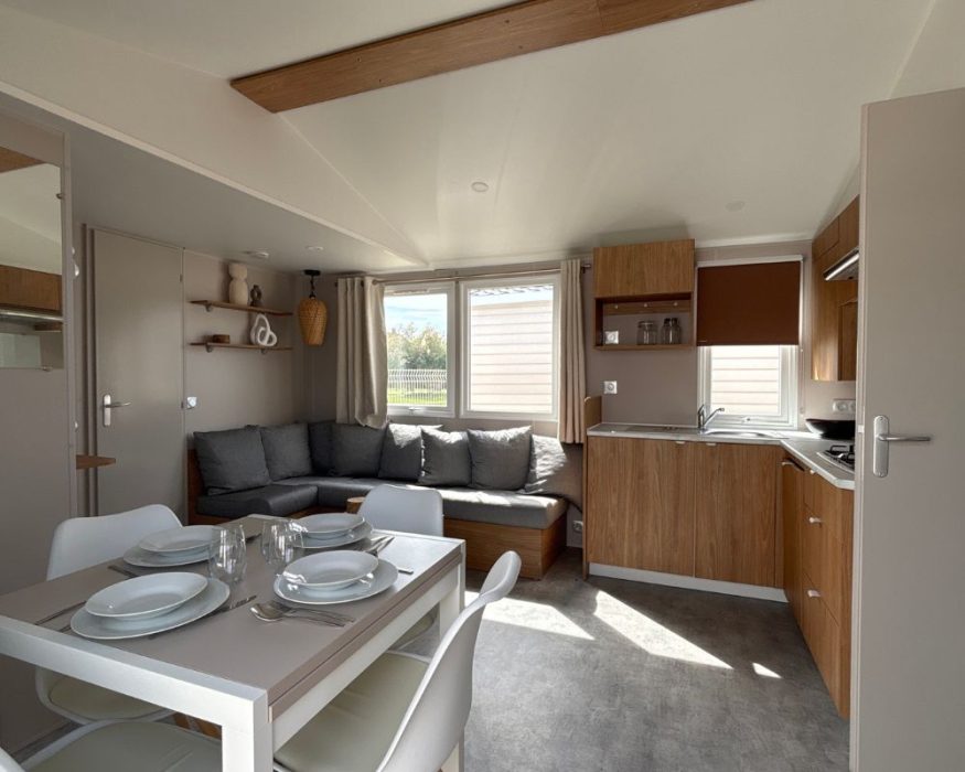 Mobil-home neuf IRM Magnolia en 3 chambres à vendre à quend, séjour