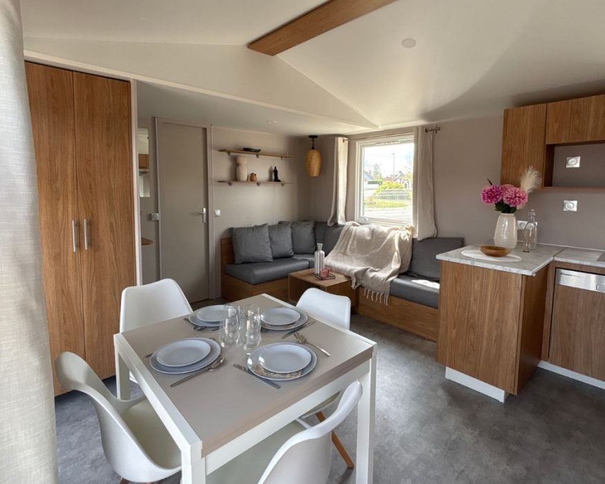 Mobil-home neuf IRM jasmin de chez IRM à vendre du côté de Berck sur mer, séjour