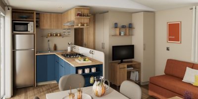 Mobil-home neuf IRM pivoine 2026 de chez IRM à vendre du côté de Fort-mahon, le séjour