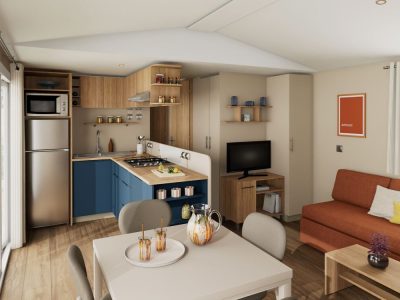 Mobil-home neuf IRM pivoine 2026 de chez IRM à vendre du côté de Fort-mahon, le séjour
